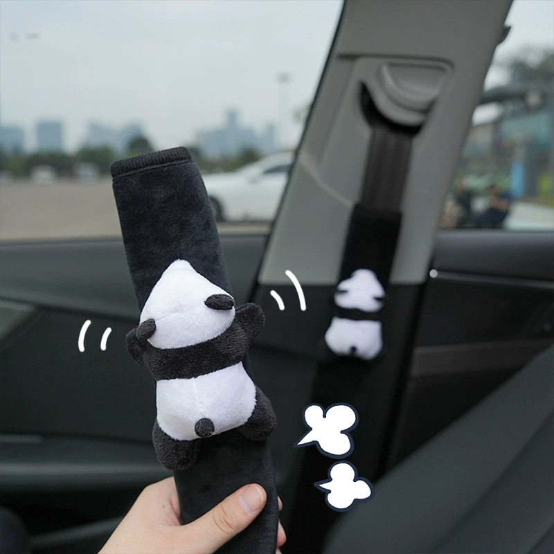 Ремень безопасности автомобиля плечевой чехол Милая панда автомобиль анти-слинг шеи защитный чехол зимний теплый автомобиль плечевой чехол