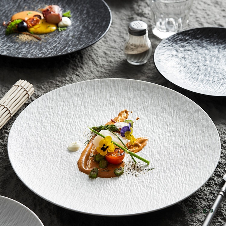 Ceramic Plate-Like Shallow Plate Large Plate Western Food Plate Steak Dinner Plate Light Luxury Plate Home Round Plate Flat Plate Hotel