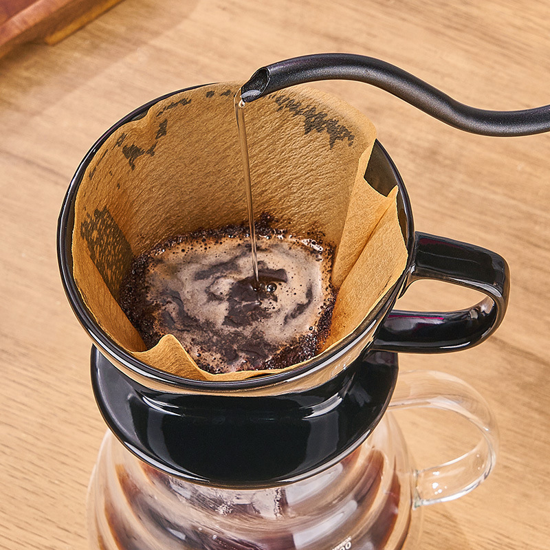 Ceramic 102 Sectoral Coffee Filter Cup Office Pour Over Coffee Filter Three-Hole Drip Coffee Maker Funnel