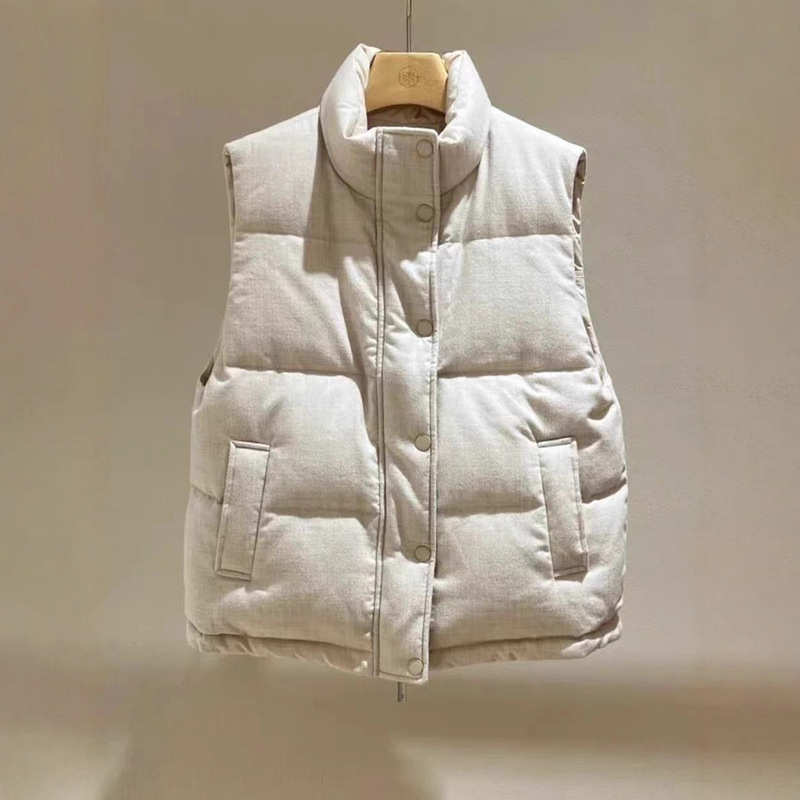 Cabinet 5100+! ~Channel! Winter Simple White Duck down Reversible Women's down Jacket Vest Warm Vest Jacket for Women