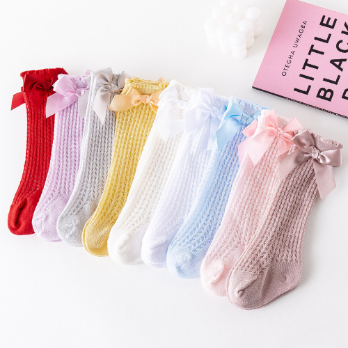 pairs Toddlers Princess singer stage performance socks for baby birthday wedding party flower girls baby dress up stocking Spanish bowknot mesh socks knee socks