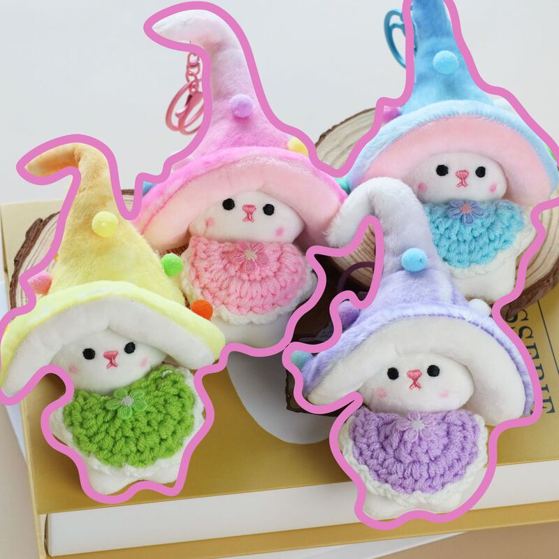 Mushroom Elf Pendant Plush Toy Christmas Doll Keychain Wholesale Year of the Horse Mascot