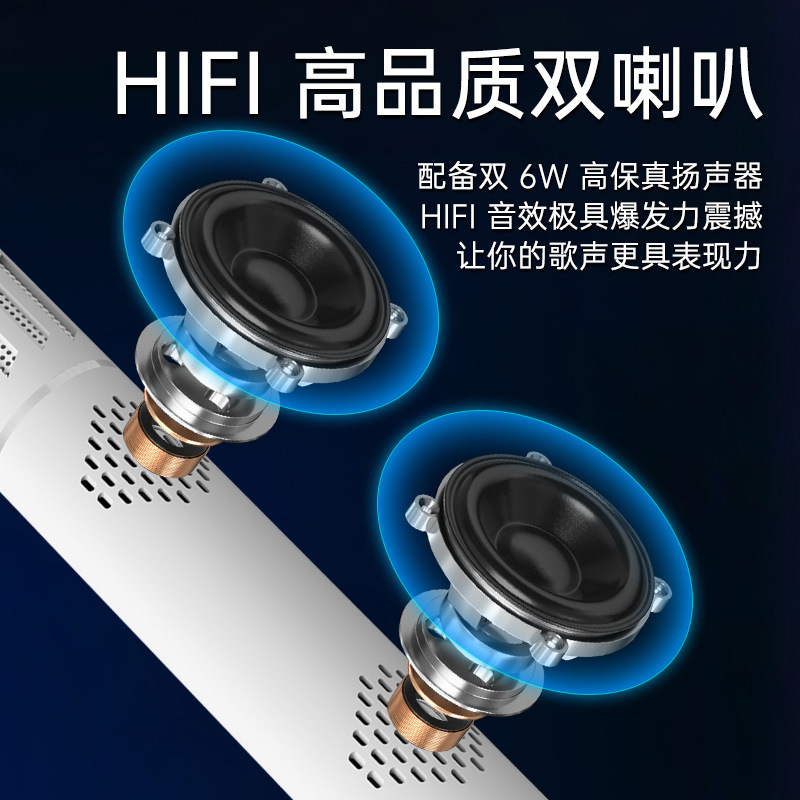 ワイヤレス Bluetooth マイク携帯電話カラオケポータブルマイクオーディオ統合ホームスピーカーサウンドカードライブブロードキャストコンプリートセット|undefined