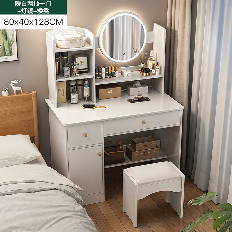 Tocador dormitorio simple moderna pequeña mesa de maquillaje espejo gabinete de maquillaje nuevo apartamento pequeño dormitorio principal mesita de noche mesa de maquillaje