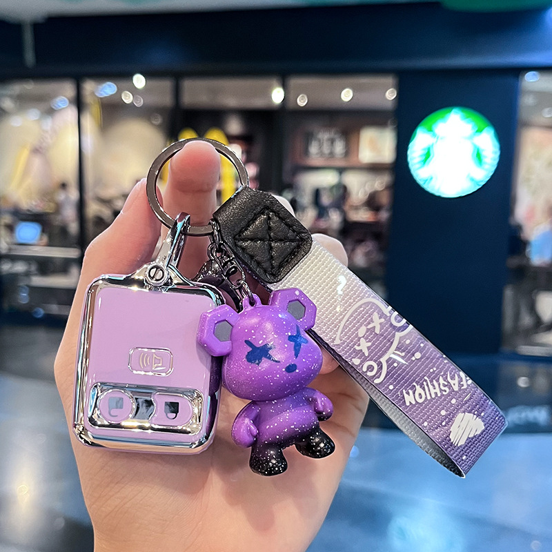 포드 L 모델 - 스마트 3버튼 [싱글 쉘 퍼플] + 퍼플 폭력 곰 펜던트