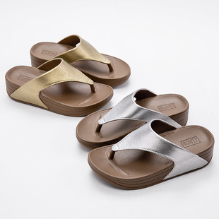 Slippers Men's Summer Fashionable Outwear Thick Wedge Non-slip Beach Shoes Seaside Sandals Clip Flip-flops