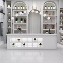 SJ简约现代花店作台收银台花艺工作台水果店果切台公司水吧台烤漆