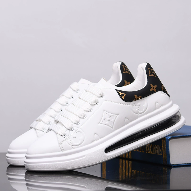 Мужские туфли, весенне-летние белые туфли, кроссовки на танкетке для мужчин и женщин, универсальные повседневные кожаные туфли, кроссовки на воздушной подушке для пар, легкие KY2103