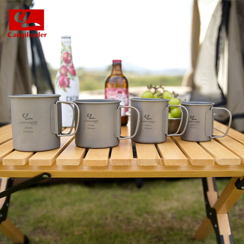 Открытый чистый титан чашка чая чашка кофе кружка кружка кружка пива кружка альпинистская вода кружка складная ручка для кемпинга титановая чашка