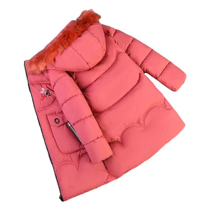 Invierno Nueva ropa de algodón acolchado para niñas de estilo coreano conejo de dibujos animados para niños de longitud media engrosada abajo ropa acolchada de algodón de moda
