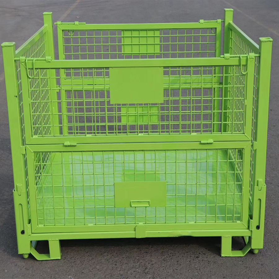 宁波 直供金属铁框 钢制料箱 折叠式铁框 仓储笼 金属周转箱