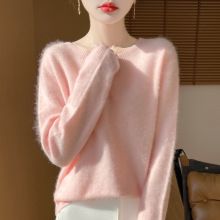 100纯羊毛气质减龄针织打底衫女拉绒新款洋气加大码女装秋冬毛衣