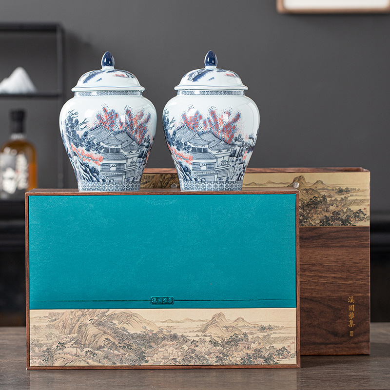 Xiyuan 짙은 녹색 (파란색과 흰색 선물 상자)