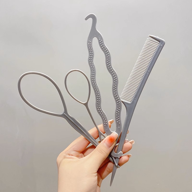 Pelo trenzado artefacto tocado niños pequeña banda de goma pelo tirando de pelo pin Dispositivo de enhebrado variedad forma niñas accesorios para el cabello rizador de pelo traje