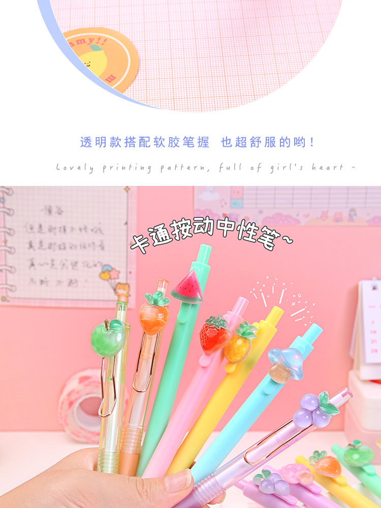 12g Weight Plastic Material Pink, Blue Color Nihaojewelry Cute Fruit Resin Press Gel Pen Wholesale Accessories 7