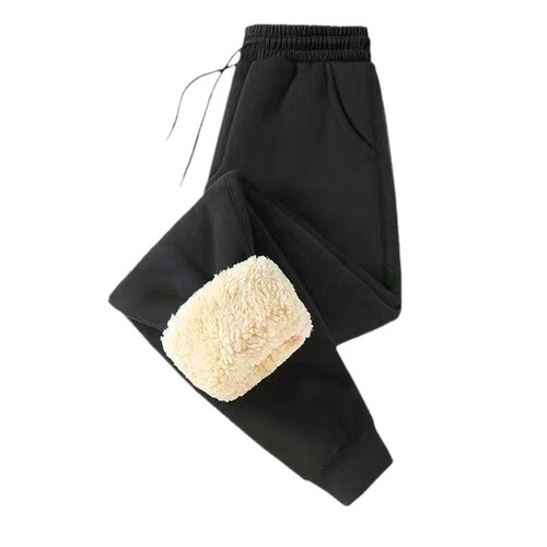 Men's winter trend sports pants with turtleneck cashmere, extra warm, thickened, loose, oversized, casual long pants