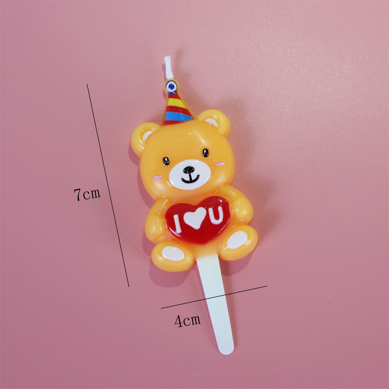 Birthday Cute Little Bear Paraffin Party Candle 1 Piece display picture 4