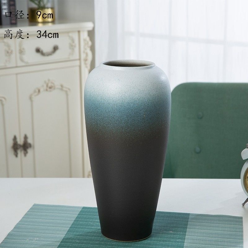 Jingdezhen nuevo jarrón de cerámica china planta maceta de flores de cerámica vintage flor seca sala de estar decoración moderna simple estricta