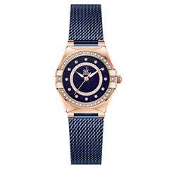 SK VICTORY Women's Business Diamond-Studded Starry Sky Strap Watch Waterproof Milan Mesh Strap Cross-Border Model 0191
