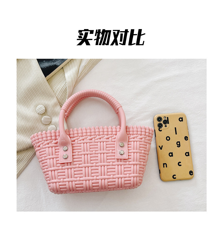 2025 New trendy and versatile crossbody mini vegetable basket jelly bag, fashionable hand-held woven bag, mini tote women's bag undefined