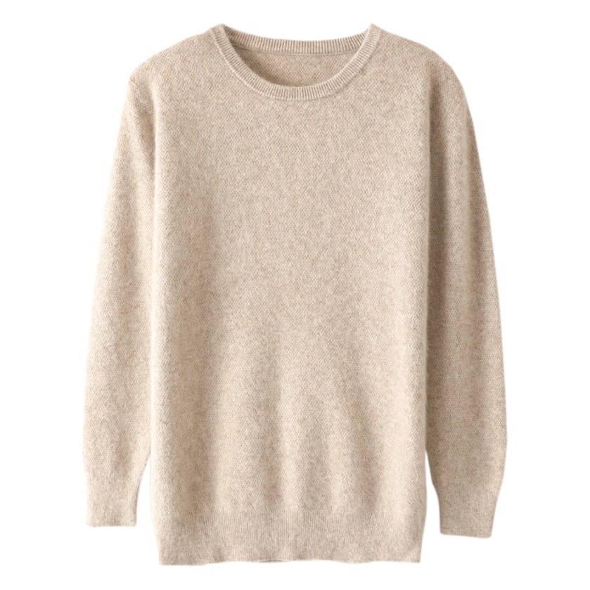 2023 Otoño e Invierno nuevos hombres de visón suéter de terciopelo suelto cuello redondo color sólido suéter casual que basa la camisa caliente