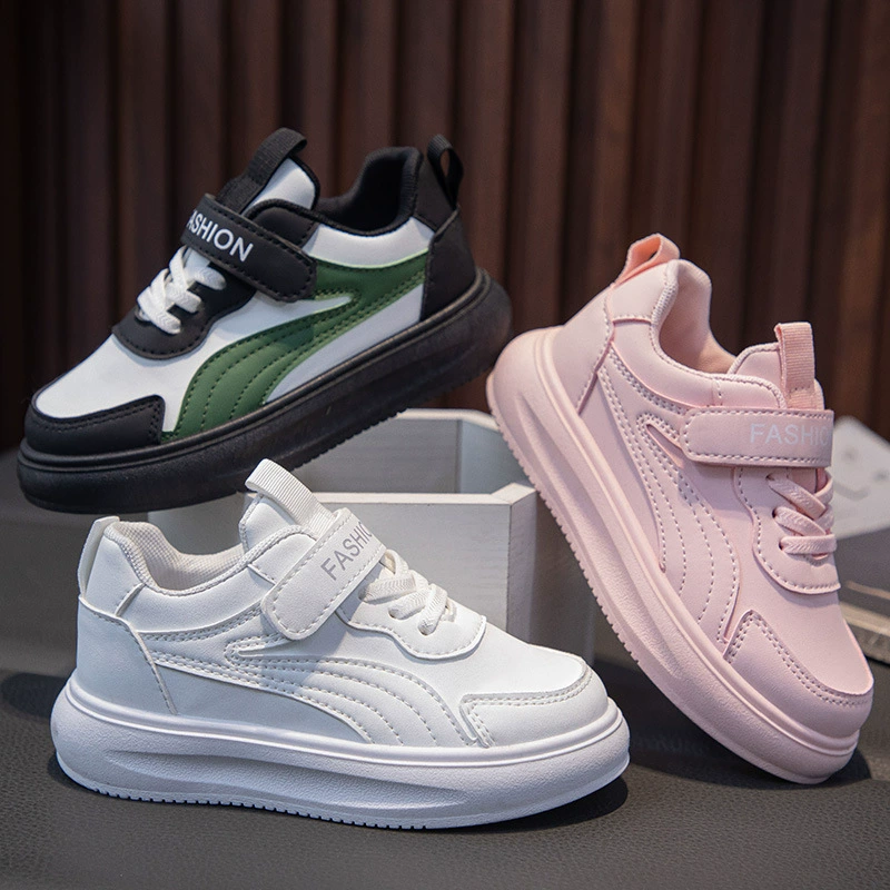 Children's demi-season sneakers, comfortable breathable casual footwear for men and women, white shoes