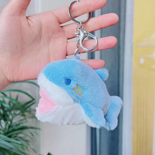 Cross-border shark and whale simulation plush toy keychain pendant marine life ragdoll doll