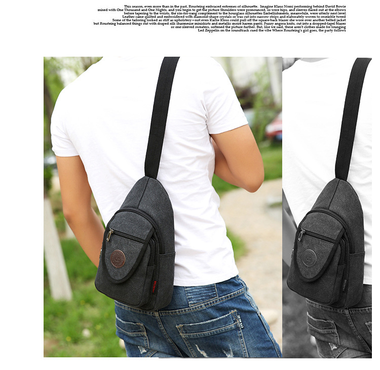 New men's chest bags, Korean-style single-shoulder bags, crossbody bags, men's and women's backpacks, Korean-style casual canvas bags, wholesale from manufacturers undefined