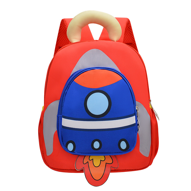 Mochila infantil cohetes de dibujos animados niños mochila transpirable 3 años de edad 5 años de edad preescolar mochila para niñas