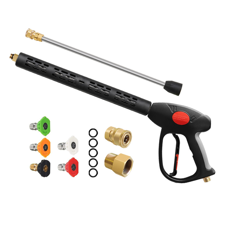 家用园林加长水枪三合一陶瓷阀芯洗车高压4000PSI五种颜色转接头