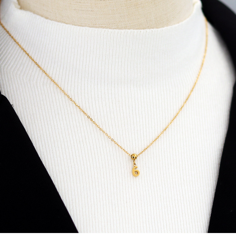 Plating Design Stainless Steel 18K Gold Plated Simple Style Plating Letter Pendant Necklace