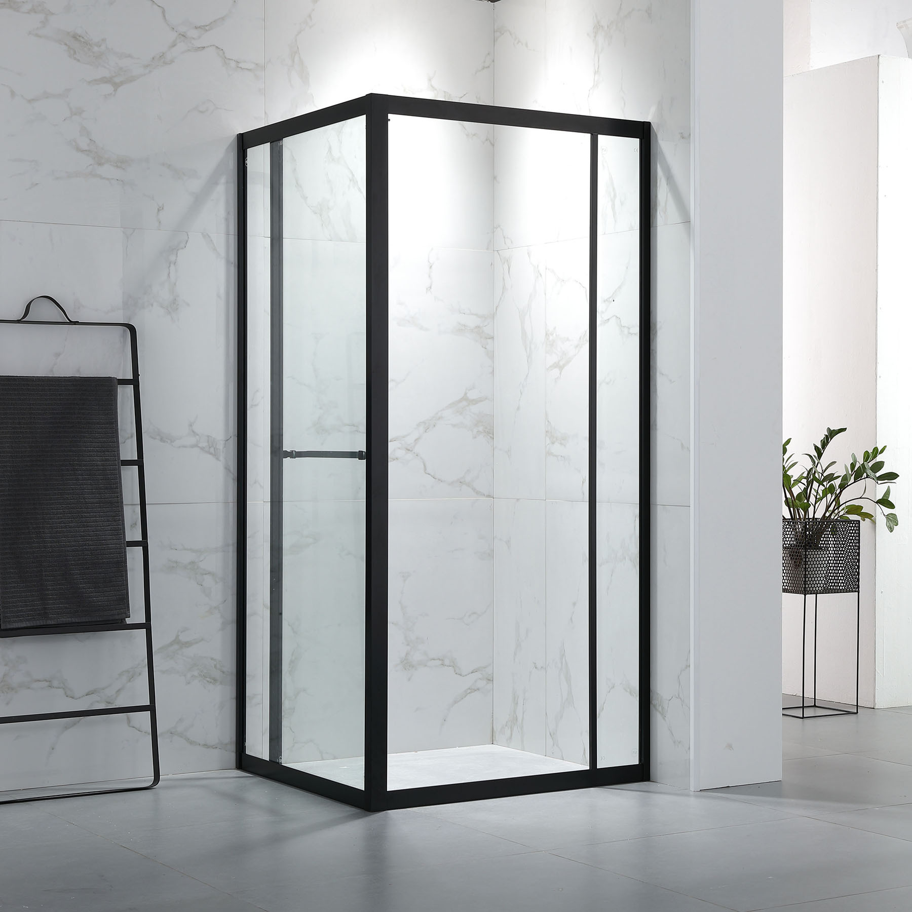 Душевая перегородка раздвижная стеклянная New Eagle Bathroom L-тип