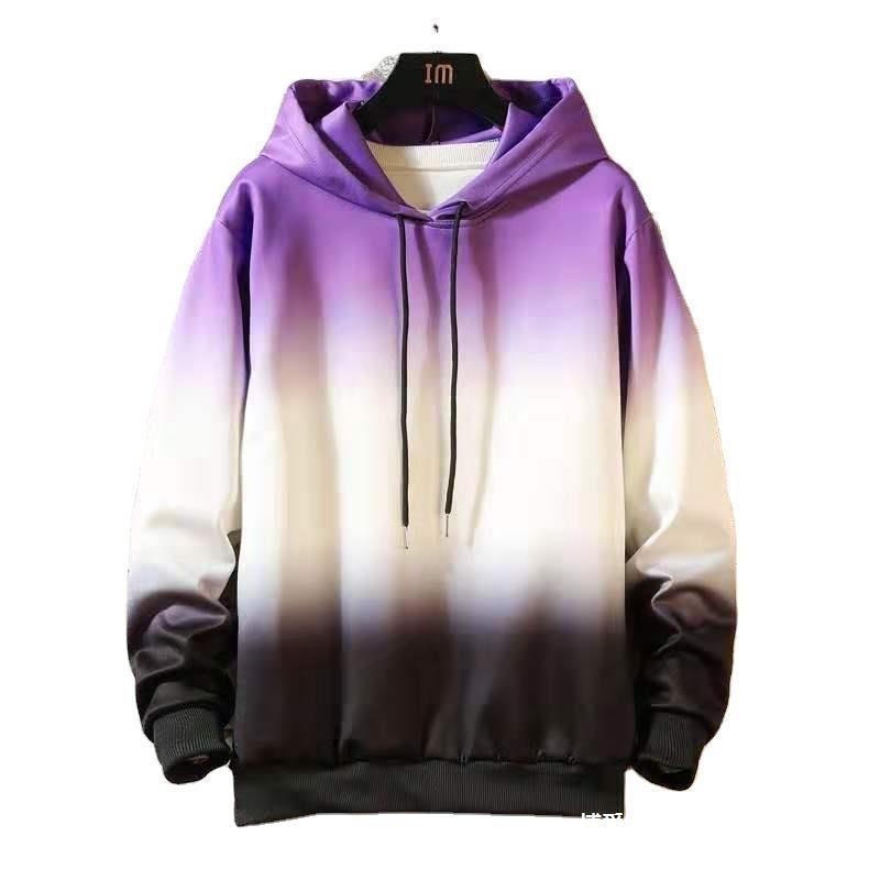 Men's gradient hooded sweater pullover l...
