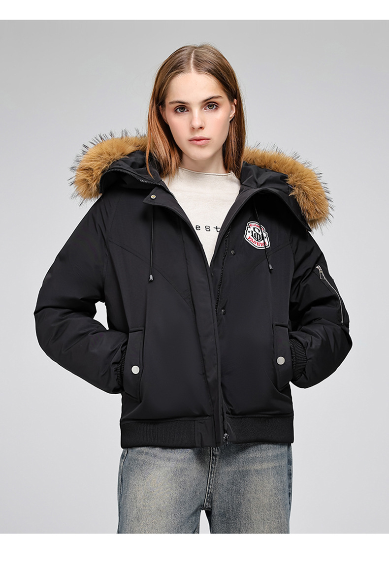 Wasserabweisende Pufferjacke für Herren/Damen – Wintermantel mit Kapuze und abnehmbarem Waschbärpelzbesatz (S-XXL) – Skifahren & Pendeln in der Stadt_voghion.com