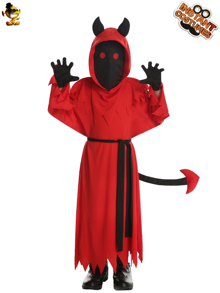 Los niños de Halloween rojo poco diablo partido traje etapa rendimiento ropa distribución al por mayor