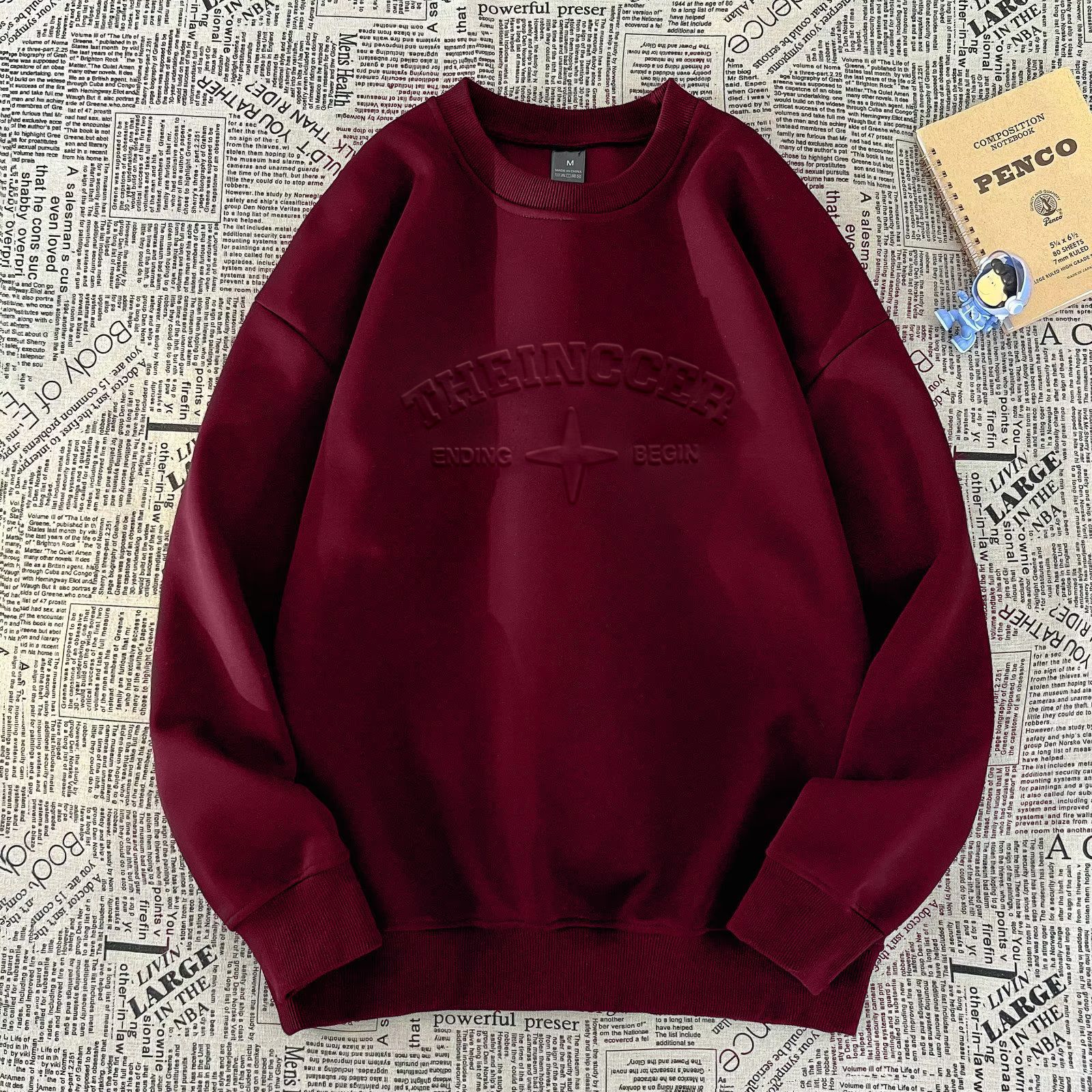 Herrenbekleidung High Street Fashion Marke 3D Stahl gedruckt geprägte Buchstaben Retro Casual Tops_voghion.com