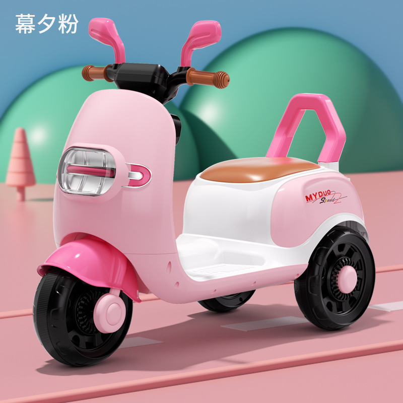 Motocicleta eléctrica para niños triciclo recargable portátil niños y niñas coche eléctrico Carro de bebé coche de juguete 3-8 años