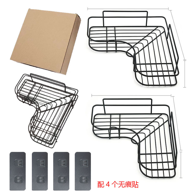 Baño sin perforación Estante de baño triangular Pegamento superpotente Estante de almacenamiento de esquina de lavado de manos Estante de esquina de cocina montado en la pared