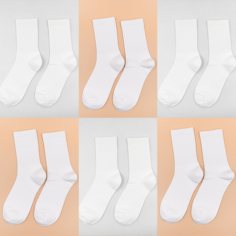 Chongde calcetines blancos medias de otoño e invierno ins moda calcetines de ternera calcetines JK calcetines de algodón puro fino algodón pila Calcetines