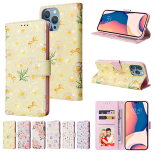 New Anti-Theft Hot Stamping Printing Suitable for Iphone16E Mobile Phone Case 17Promax Flip Card Holder Leather Case