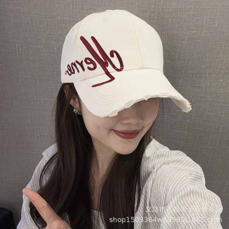 帽子女2025新款大头围刺绣棒球帽宽帽檐大脸显脸小潮牌硬顶鸭舌帽|undefined