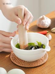 Old-fashioned Leibo chili rice paste Leicha teeth bowl handmade Chinese medicine grinder household garlic pounder earthenware shaking pepper bowl