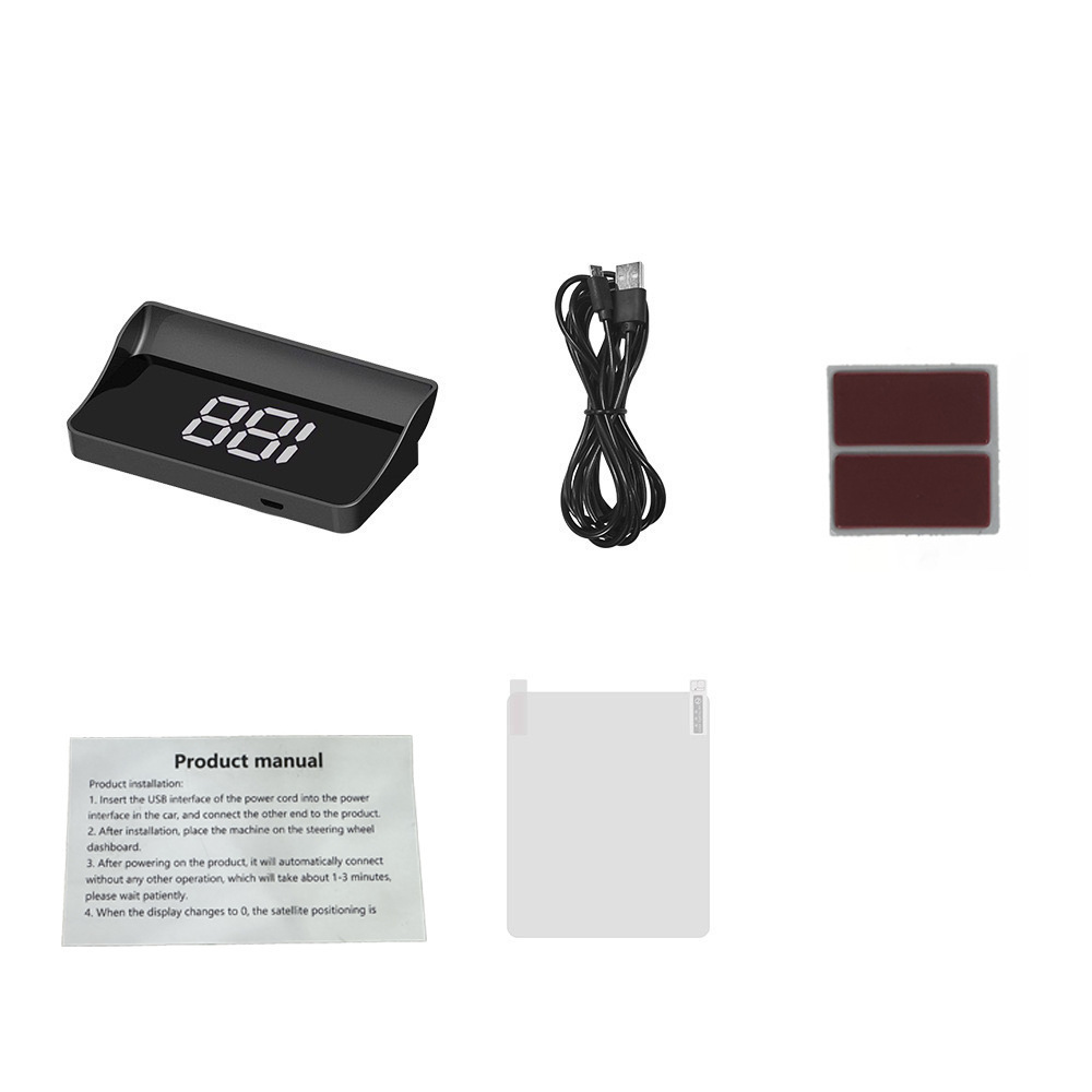 New Model Hud Head-Up Display Gps Speedometer Speed Display Kmh/Mph Cross-Border