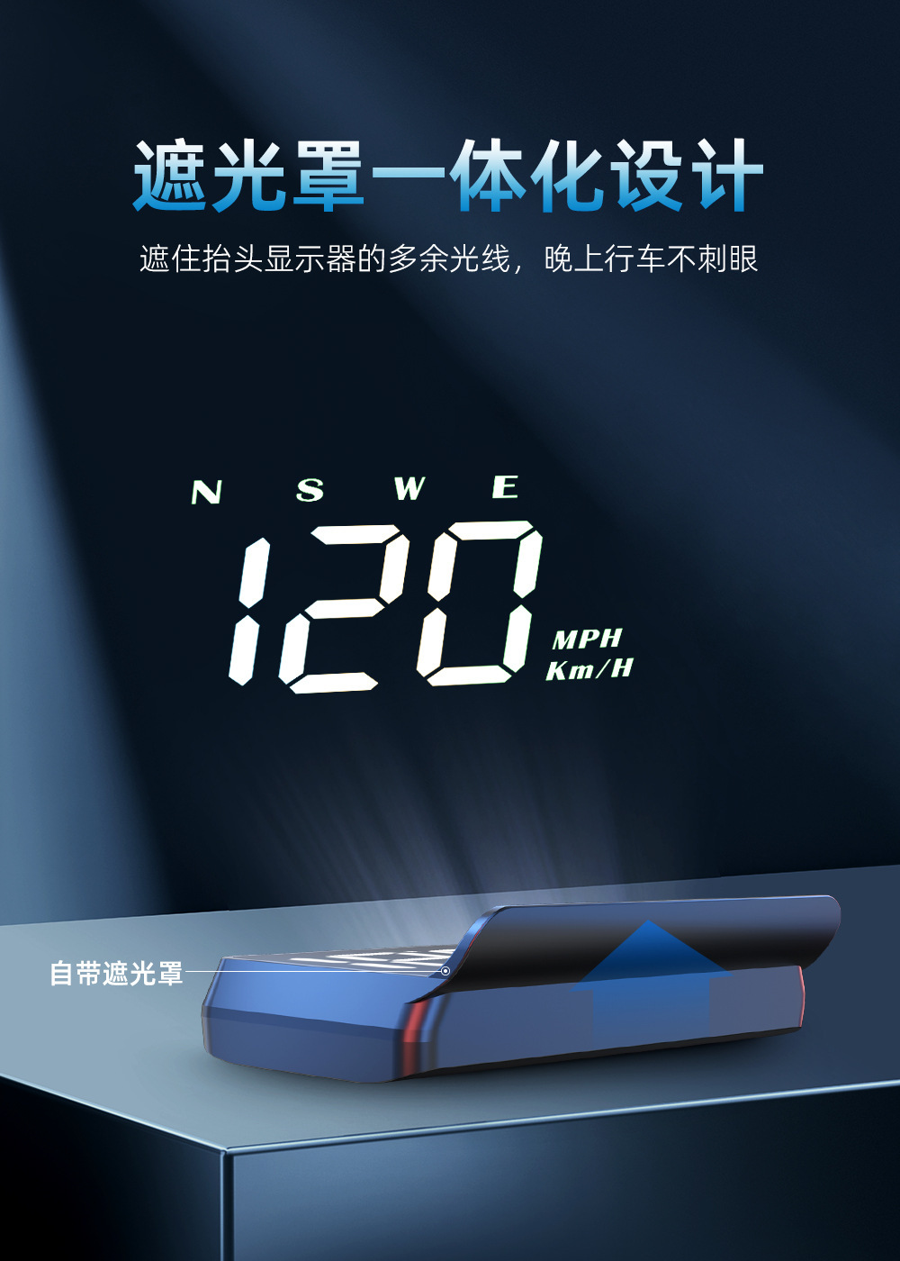2026 New Product Hud Cross-Border Universal Car Speedometer USB Interface Vehicle Speedometer Km/Mph Head-Up Display