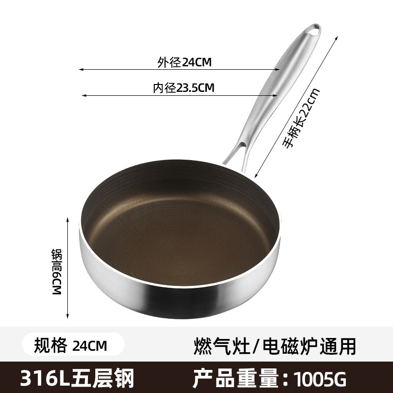 316 horno electromagnético de acero inoxidable sin recubrimiento no pegajoso casero con horno electromagnético de gas de aluminio y aluminio cacerola universal