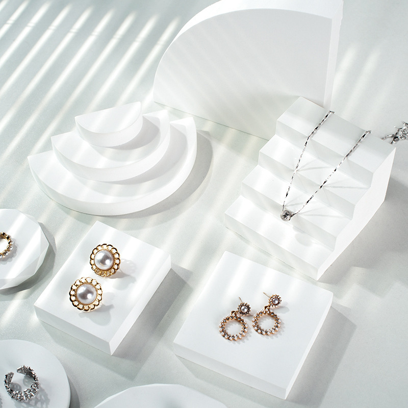 Three-dimensional Geometry Stairs Photography Ornaments Props Square Round Fan-shaped Jewelry Beauty Makeup Shooting Background