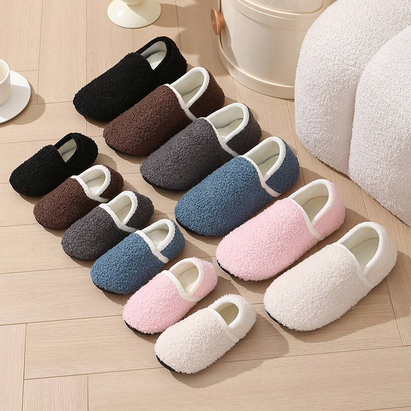 Women's Fashionable Outdoor Slippers, 2025 New Autumn and Winter Thickened Closed-Toe Slip-On Warm Furry Slippers with Heel