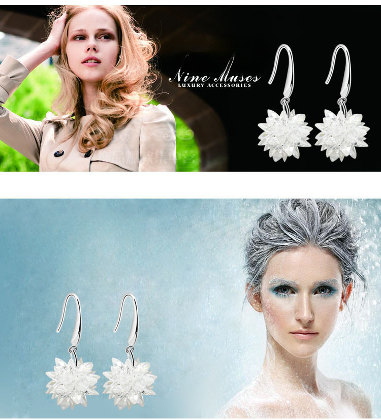 925 pendientes de plata esterlina al por mayor de flores de hielo de moda para mujeres joyas de plata de lujo ligero coreano joyas de plata