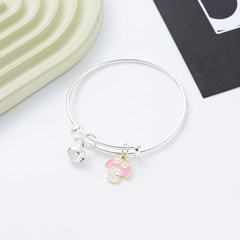Браслет (Sanrio Hello Kitty) с подвесным колокольчиком, детский металлический браслет