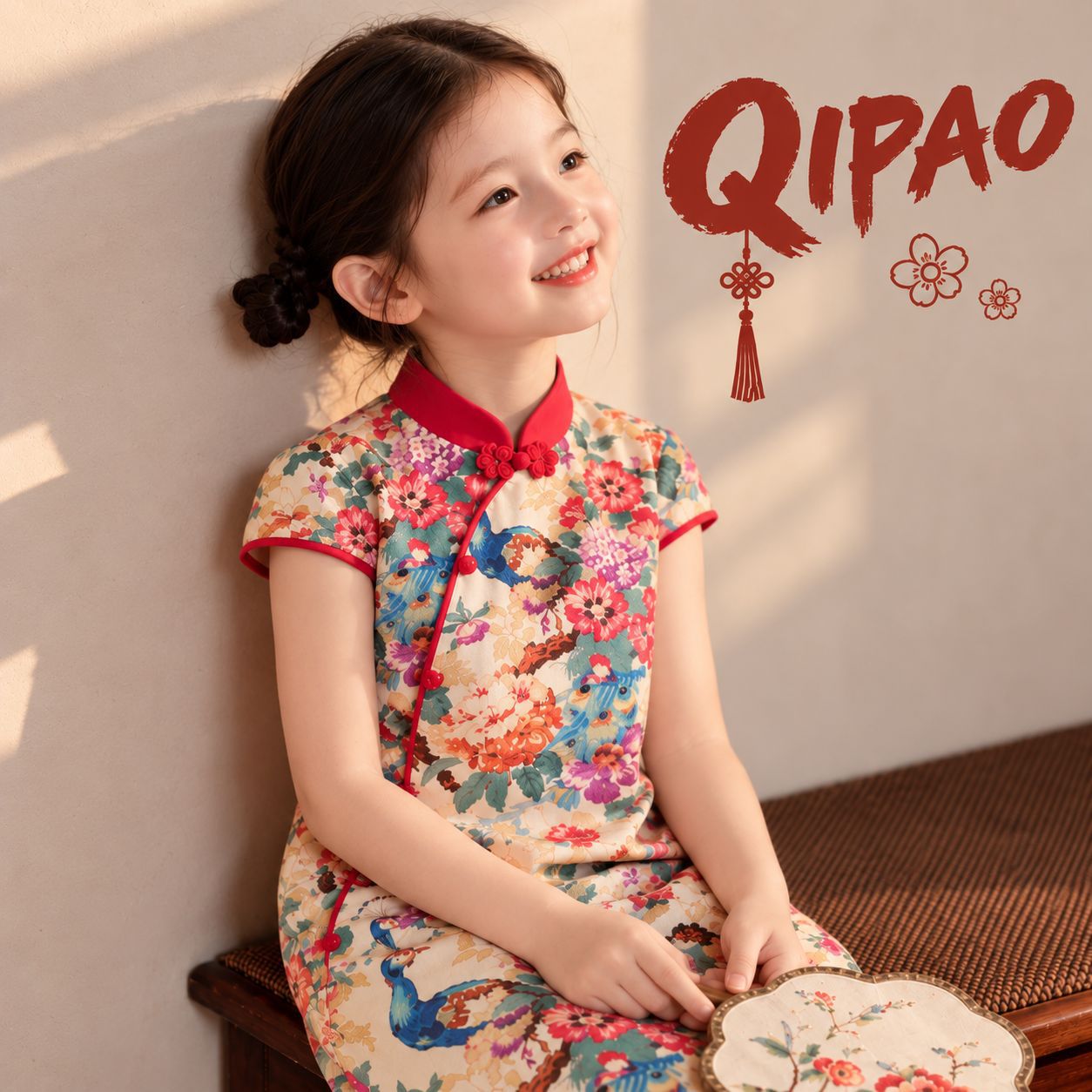 Girls' Summer Thin Cheongsam Children's Cheongsam Chinese Style Girl Dress Toddler Retro Modified Cheongsam Dress